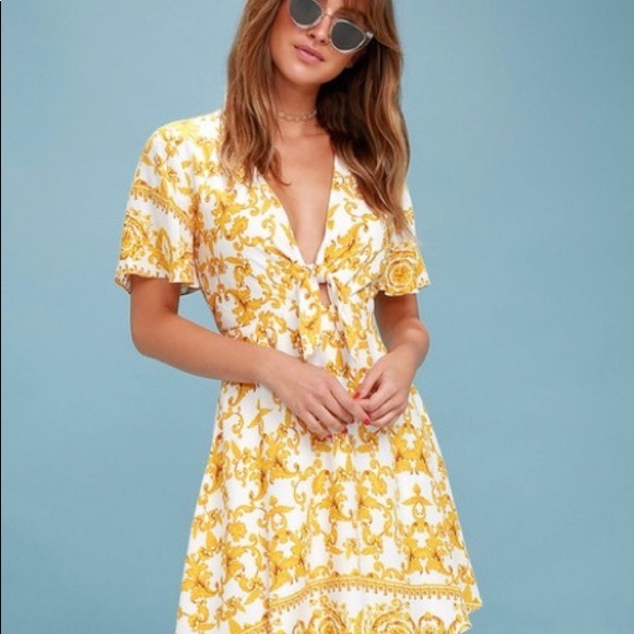 Lulus floral print tie front dress - Picture 5 of 6